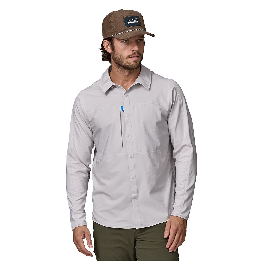 Patagonia River Rambler Hybrid Sun Hoody Men's in Crisp Grey